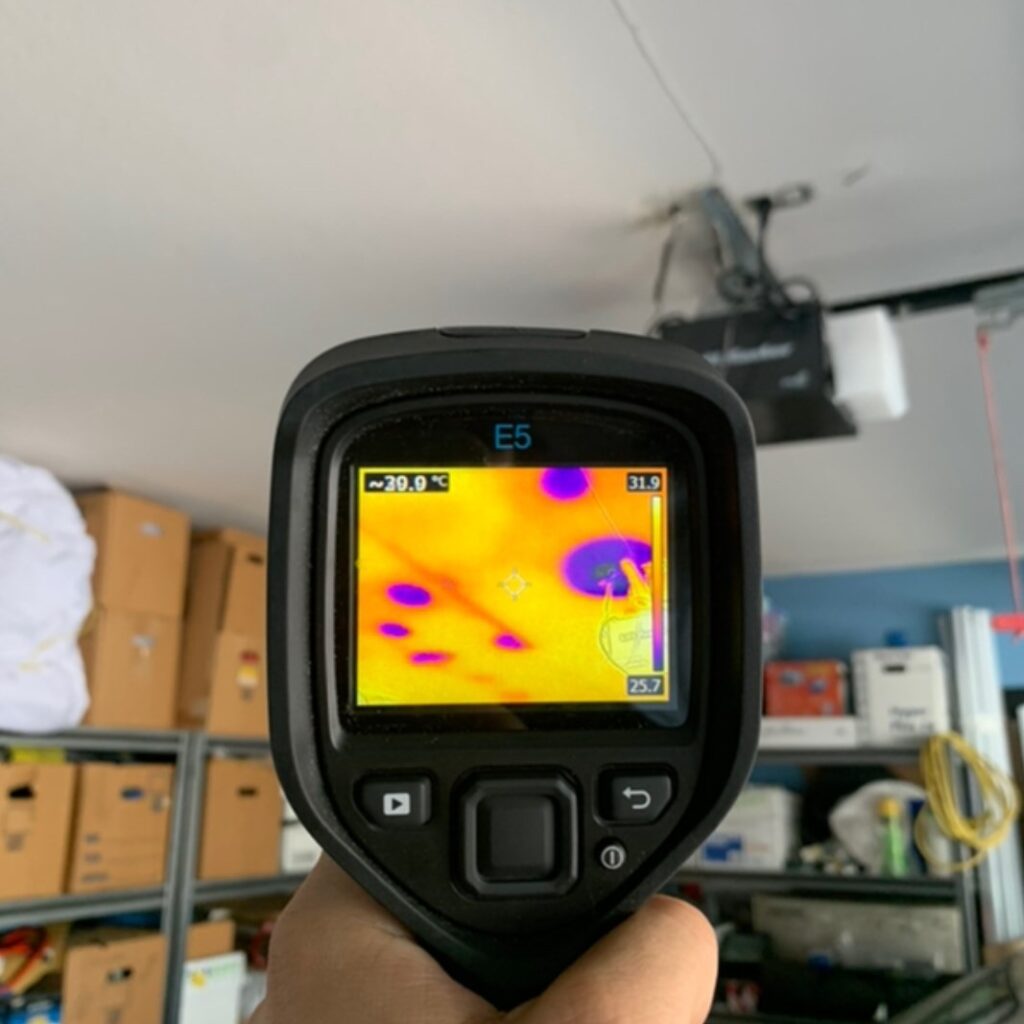 Thermal imaging gun in garage
